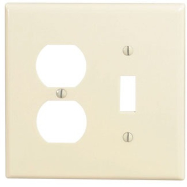 Leviton Wallplates 2 Gang 1 Tgle 1 Dup Recep Wlplt Mw Iv 80505-I